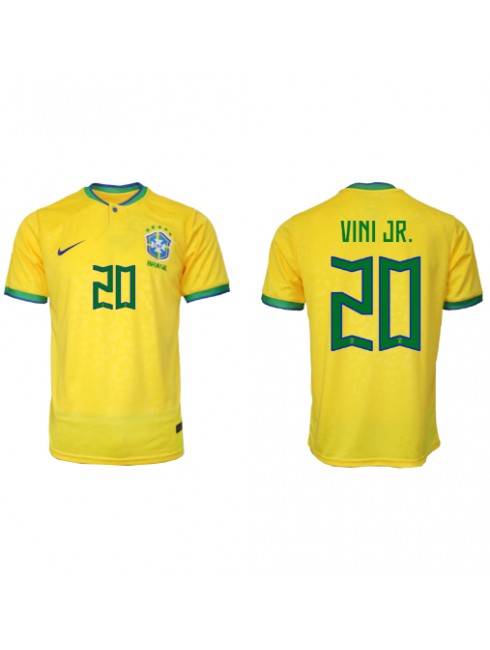 Brasilien Vinicius Junior #20 Replika Hemmakläder VM 2022 Kortärmad